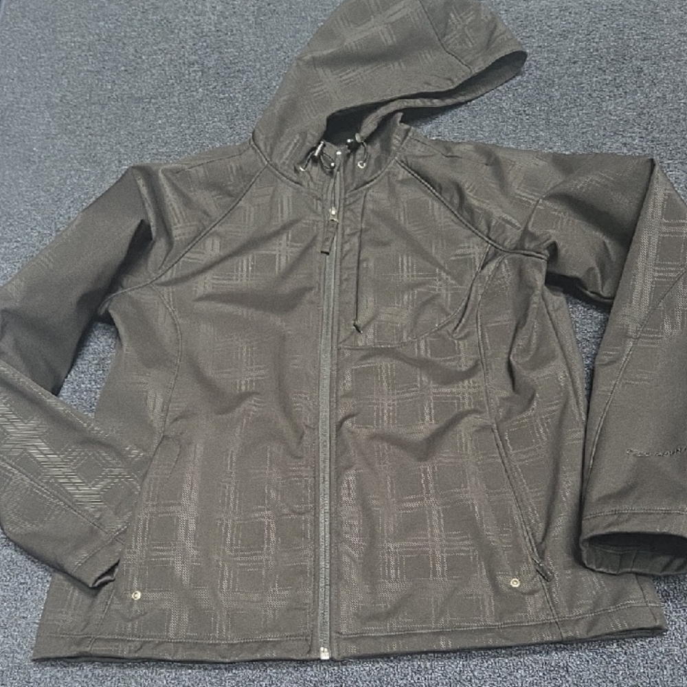 Free Country Black Raincoat Weather-Resistant Hooded